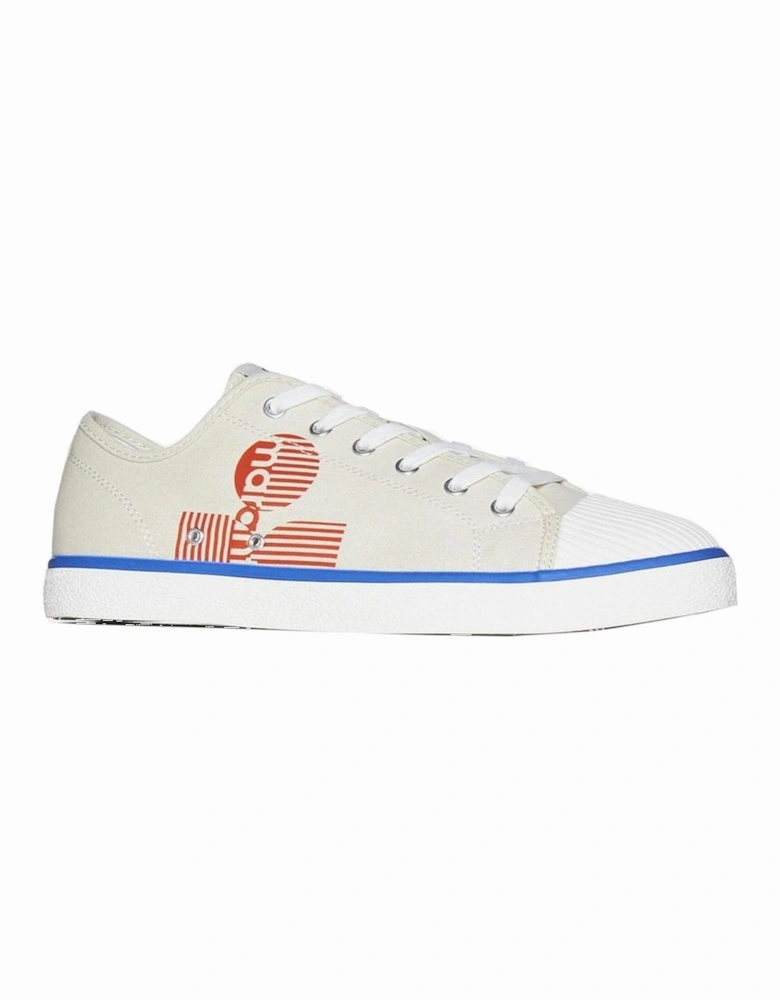 Canvas Lace-Up Sneakers with Rubber Sole Women - Beige
