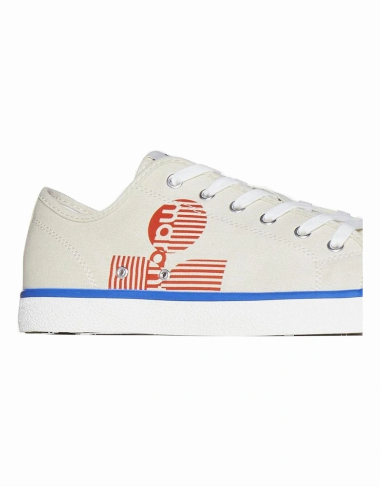 Canvas Lace-Up Sneakers with Rubber Sole Women - Beige