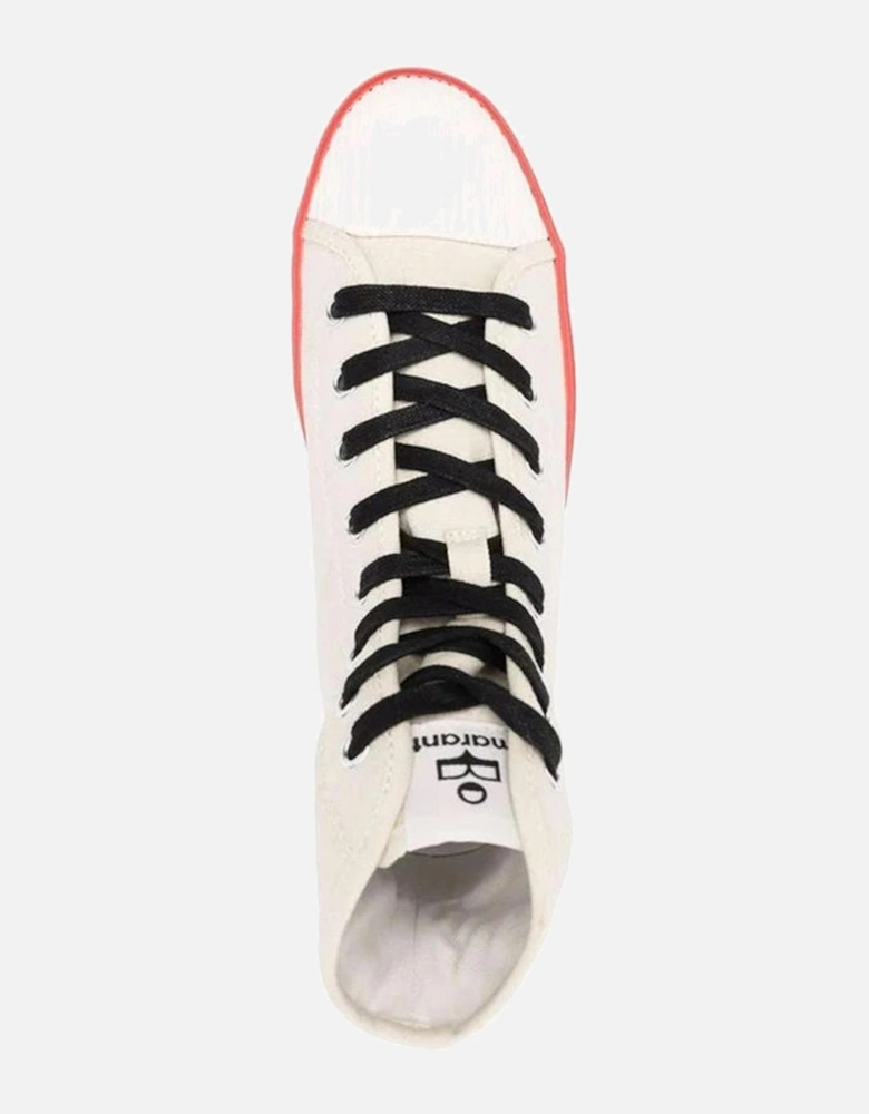 Canvas Sneakers with Rubber Sole and Lace-Up Fastening Women - Beige