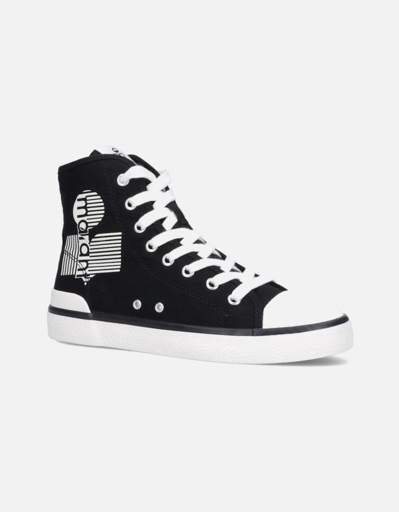 Canvas Lace-Up Sneakers with Rubber Sole Women - Black