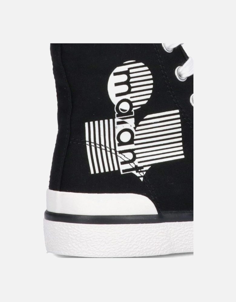Canvas Lace-Up Sneakers with Rubber Sole Women - Black