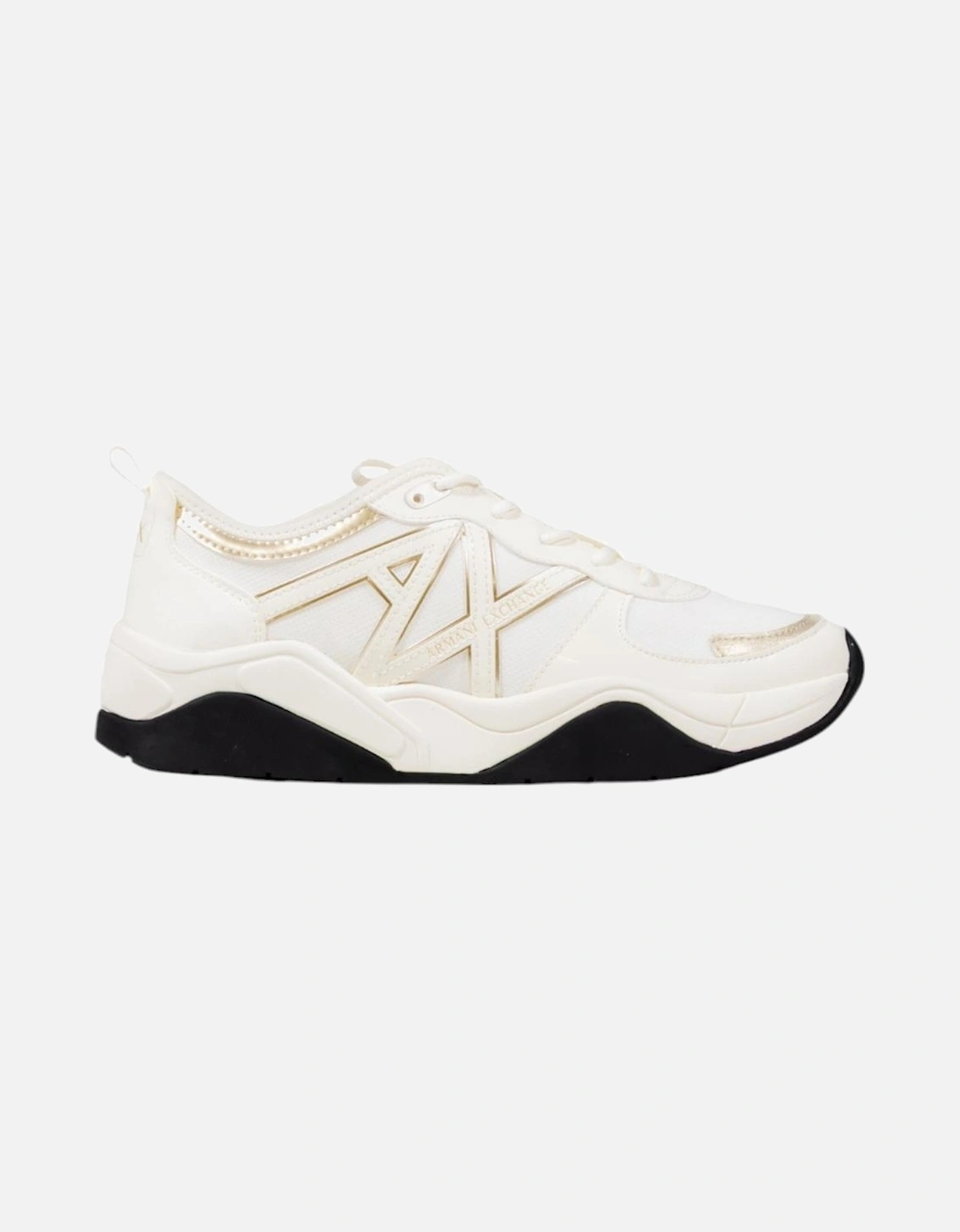 Armani Exchange Women's Gold Lace-Up Rubber Sole Polyester Sneakers - : Size 7