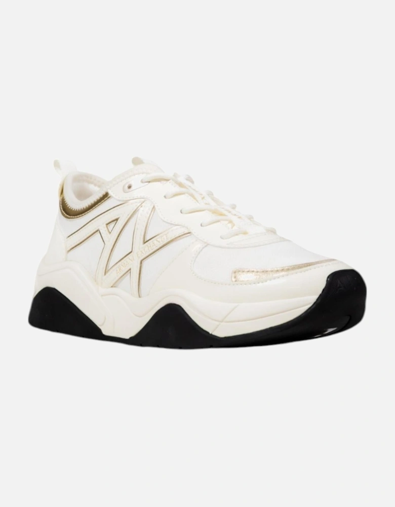 Lace-Up Rubber Sole Polyester Sneakers Women - Gold