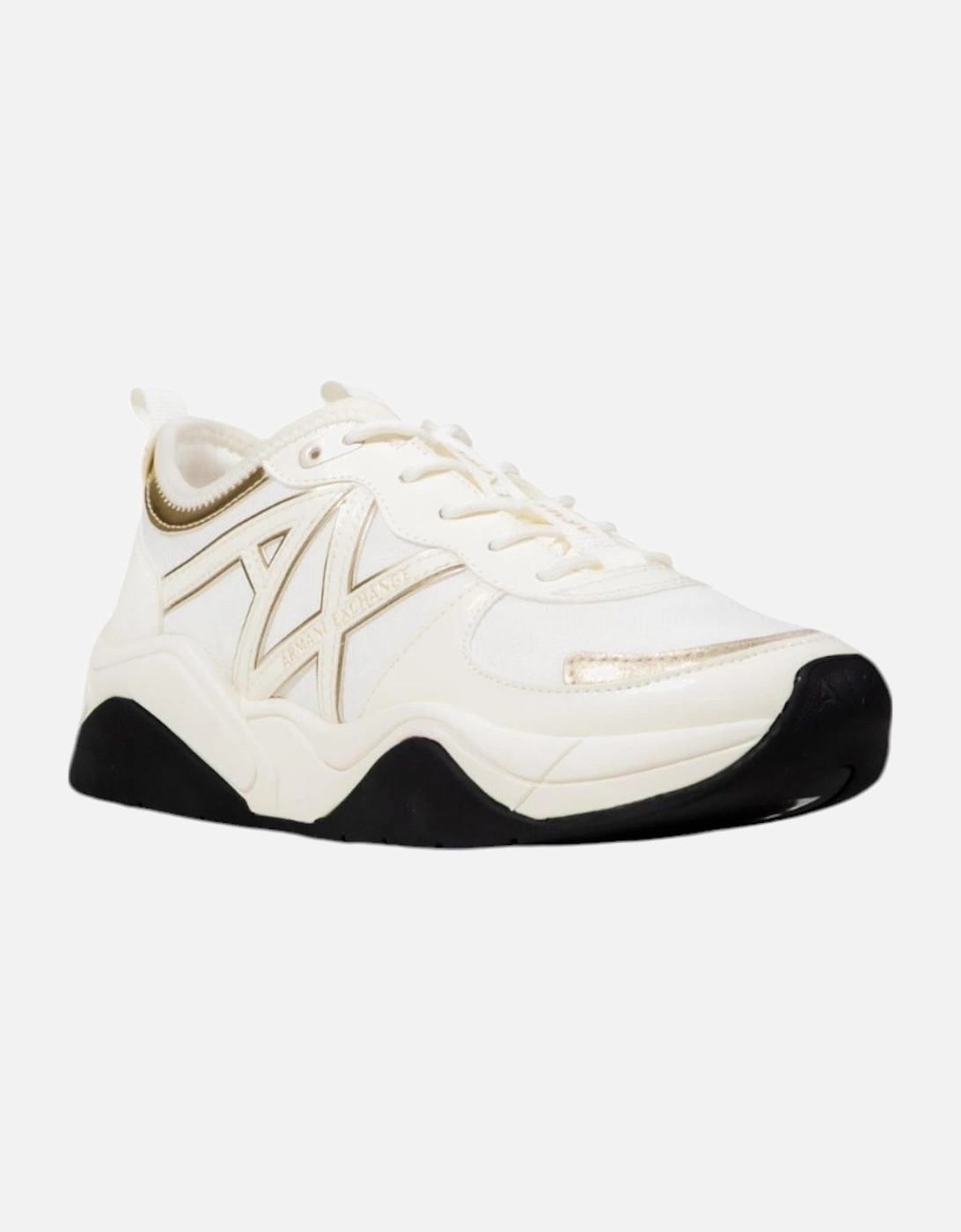 Lace-Up Rubber Sole Polyester Sneakers Women - Gold