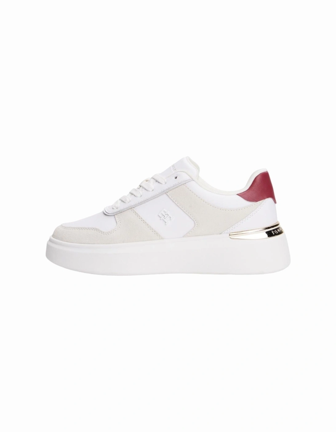 Leather Lace-Up Rubber Sole Sneakers Women - White