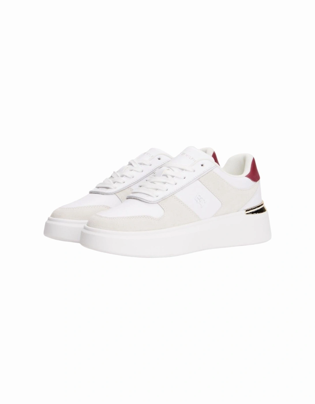 Leather Lace-Up Rubber Sole Sneakers Women - White