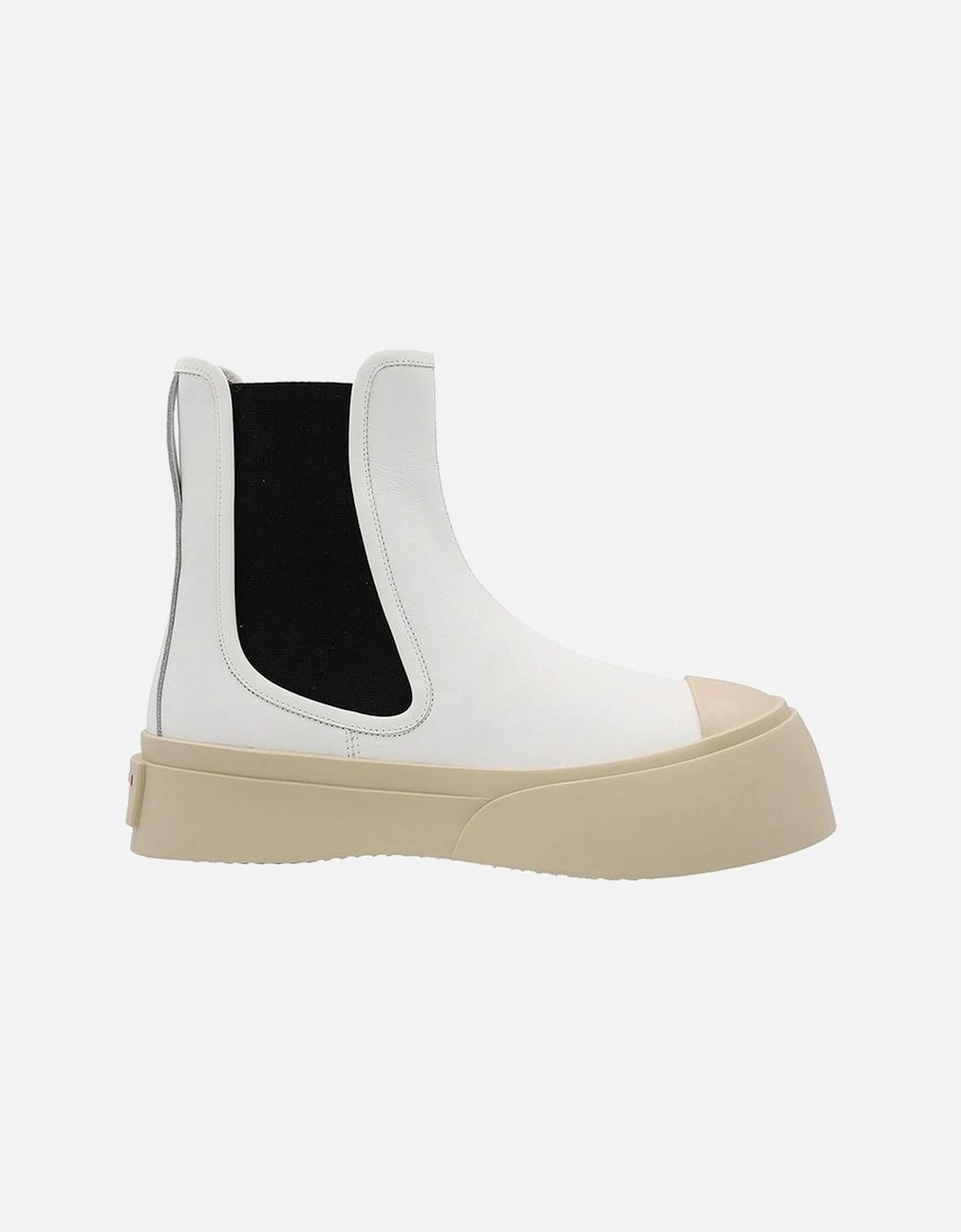 Calf Leather Slip-On Shoes with Elastic Inserts Women - White Boots, 5 of 4