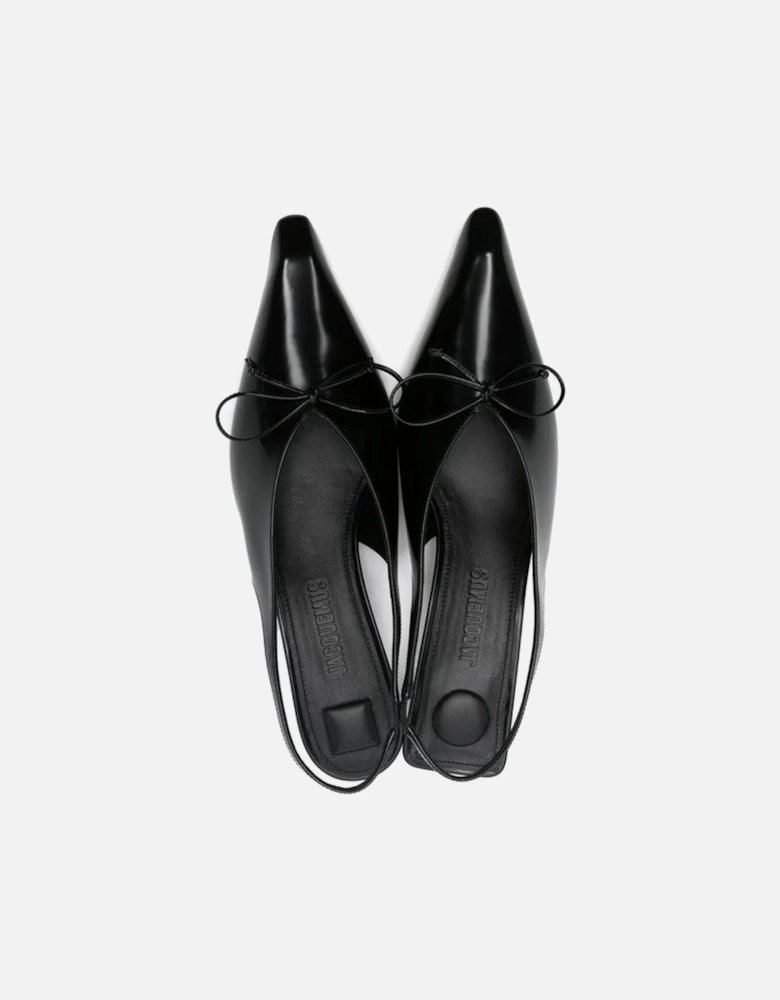 Patent Leather Pointed Toe Heels with Bow Detail Women - Black Pumps