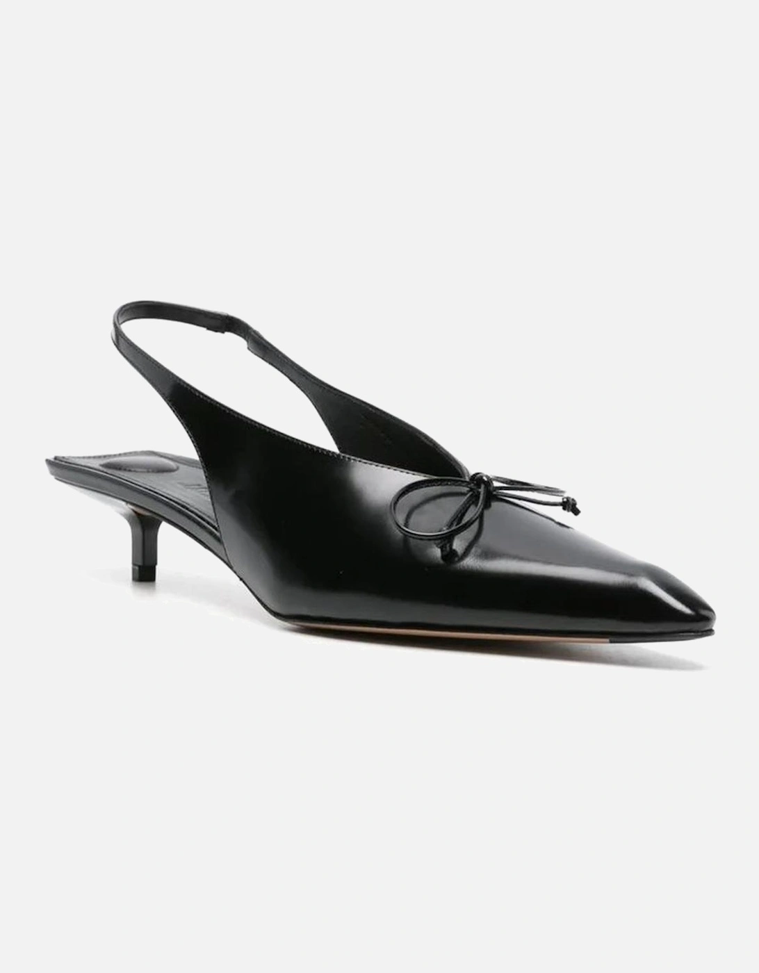 Patent Leather Pointed Toe Heels with Bow Detail Women - Black Pumps