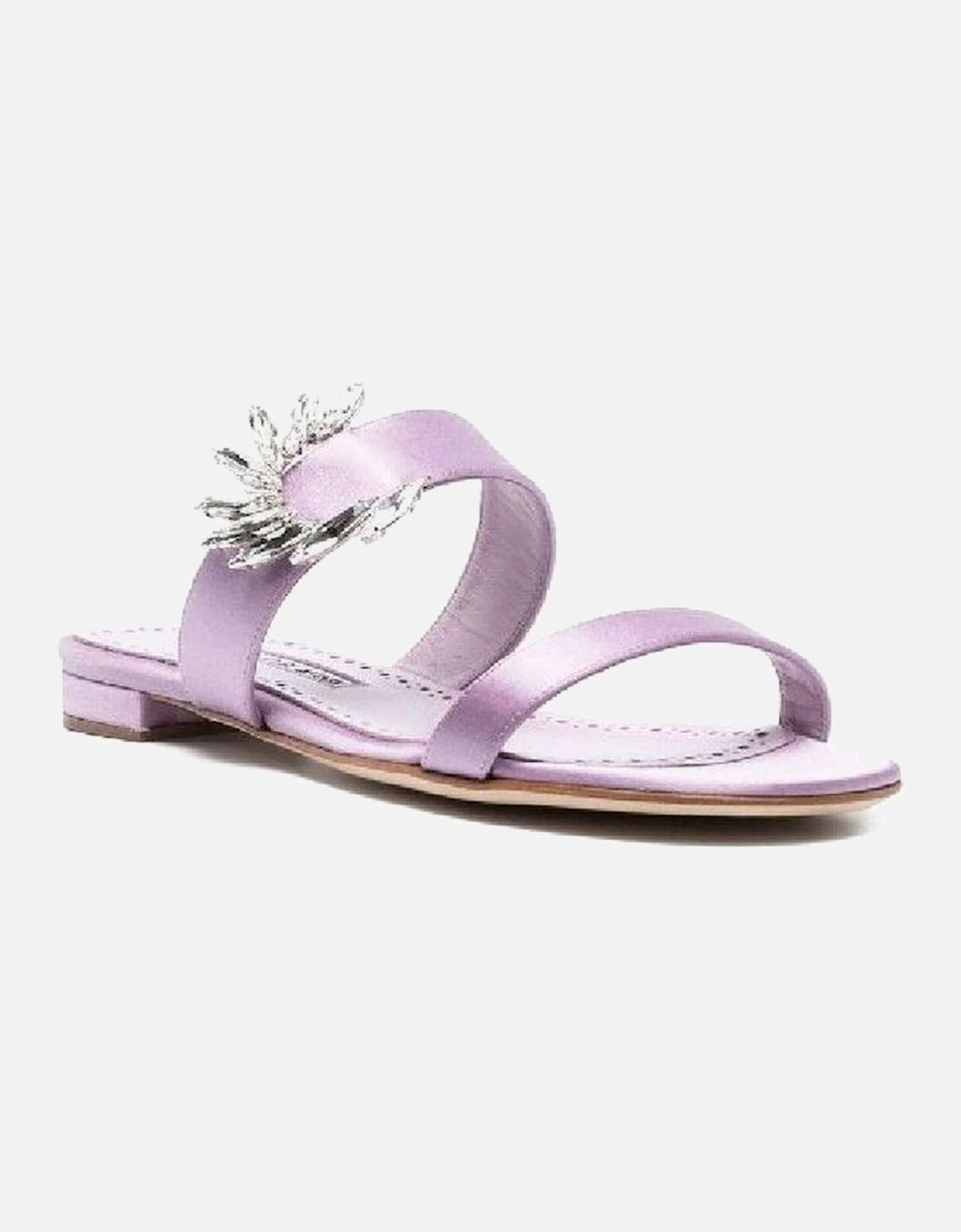 Silk Open Toe Crystal Embellished Sandals Women - Purple
