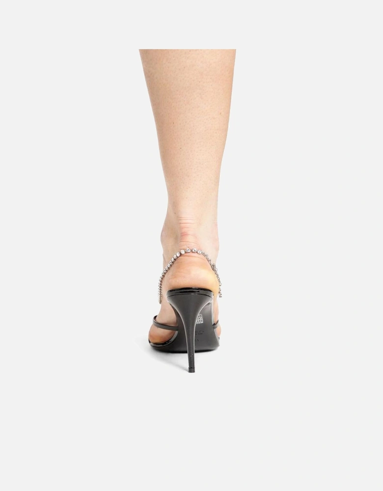 Patent Leather Open Toe Ankle Strap Sandals Women - Black