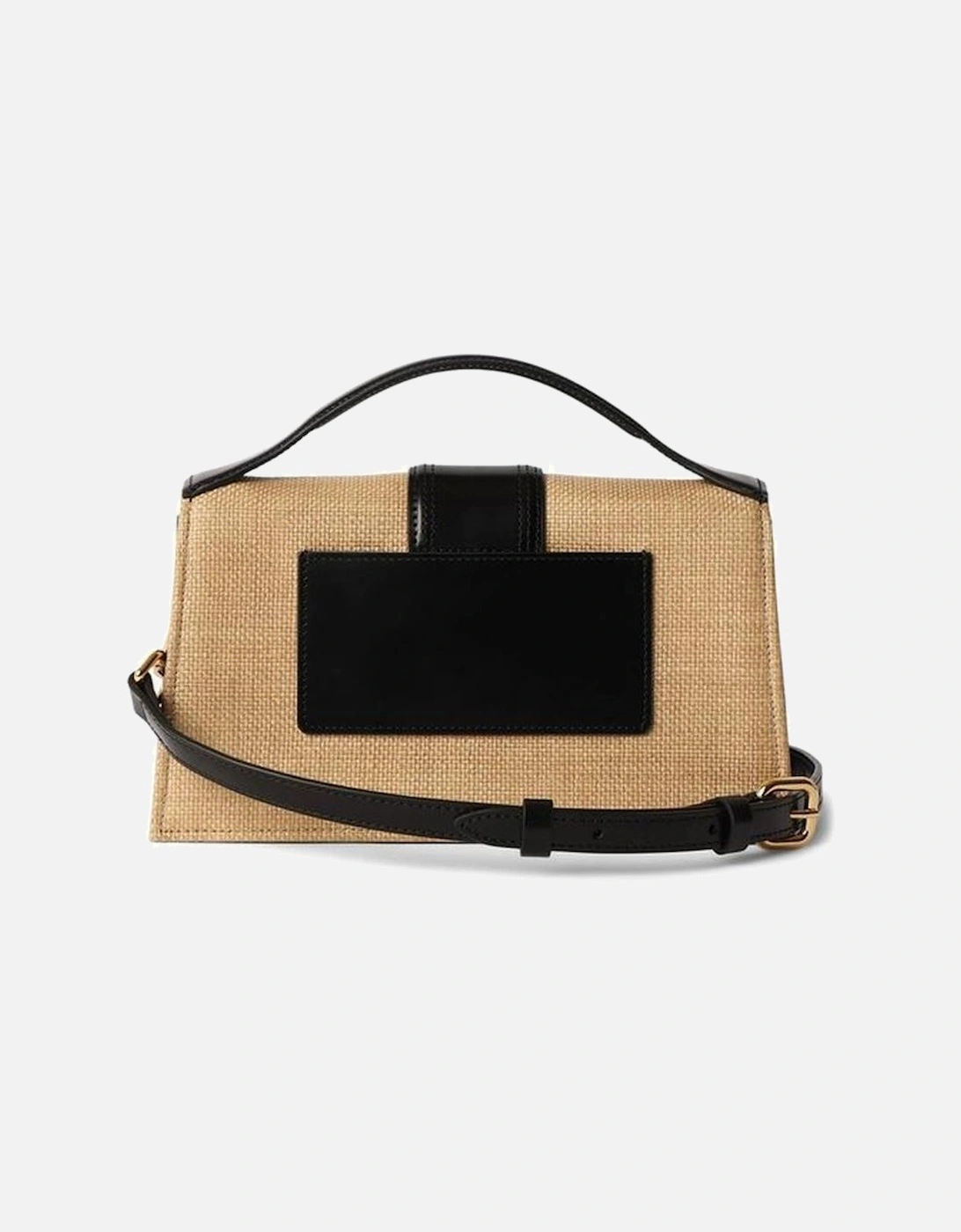 Structured Top Handle Bag with Flap Closure and Decorative Strap