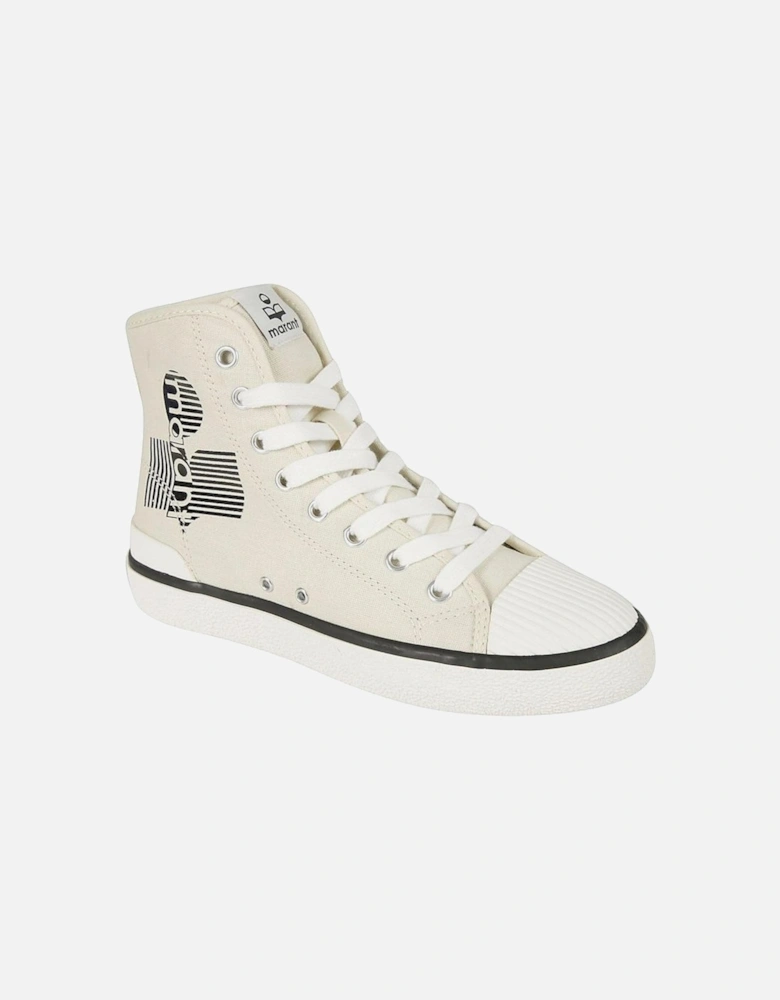 Canvas Lace-Up Sneakers with Rubber Sole Women - Beige