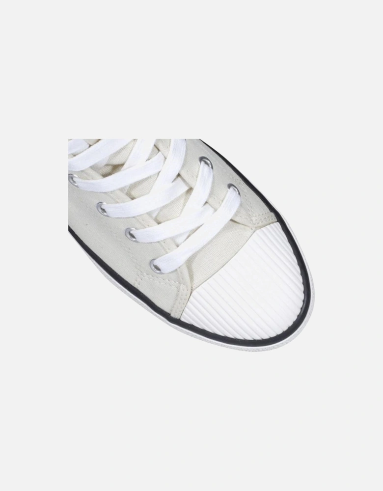 Canvas Lace-Up Sneakers with Rubber Sole Women - Beige