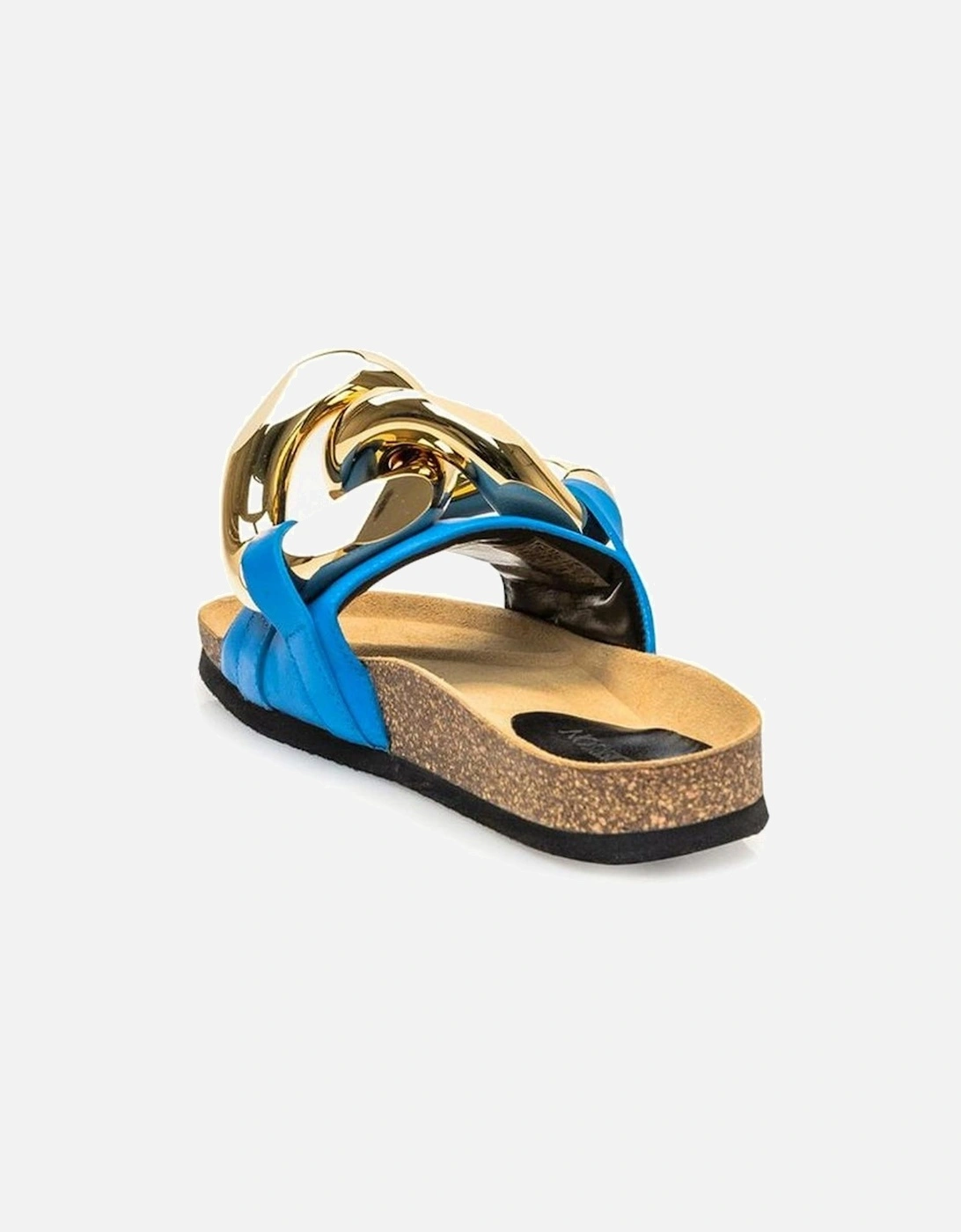 Calf Leather Loafers with Gold Hardware Women - Blue Sandals