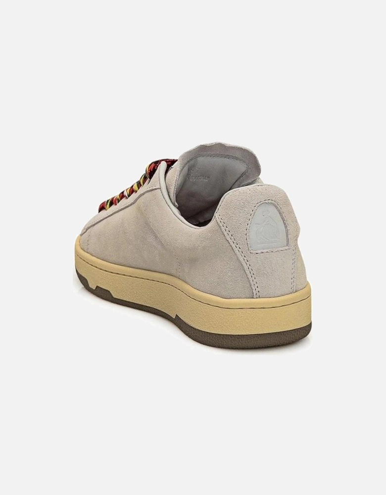 Suede Effect Leather Lace-up Shoes Women - Gray Sneakers