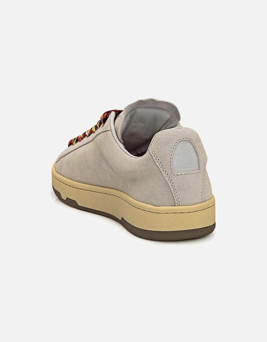 Suede Effect Leather Lace-up Shoes Women - Gray Sneakers