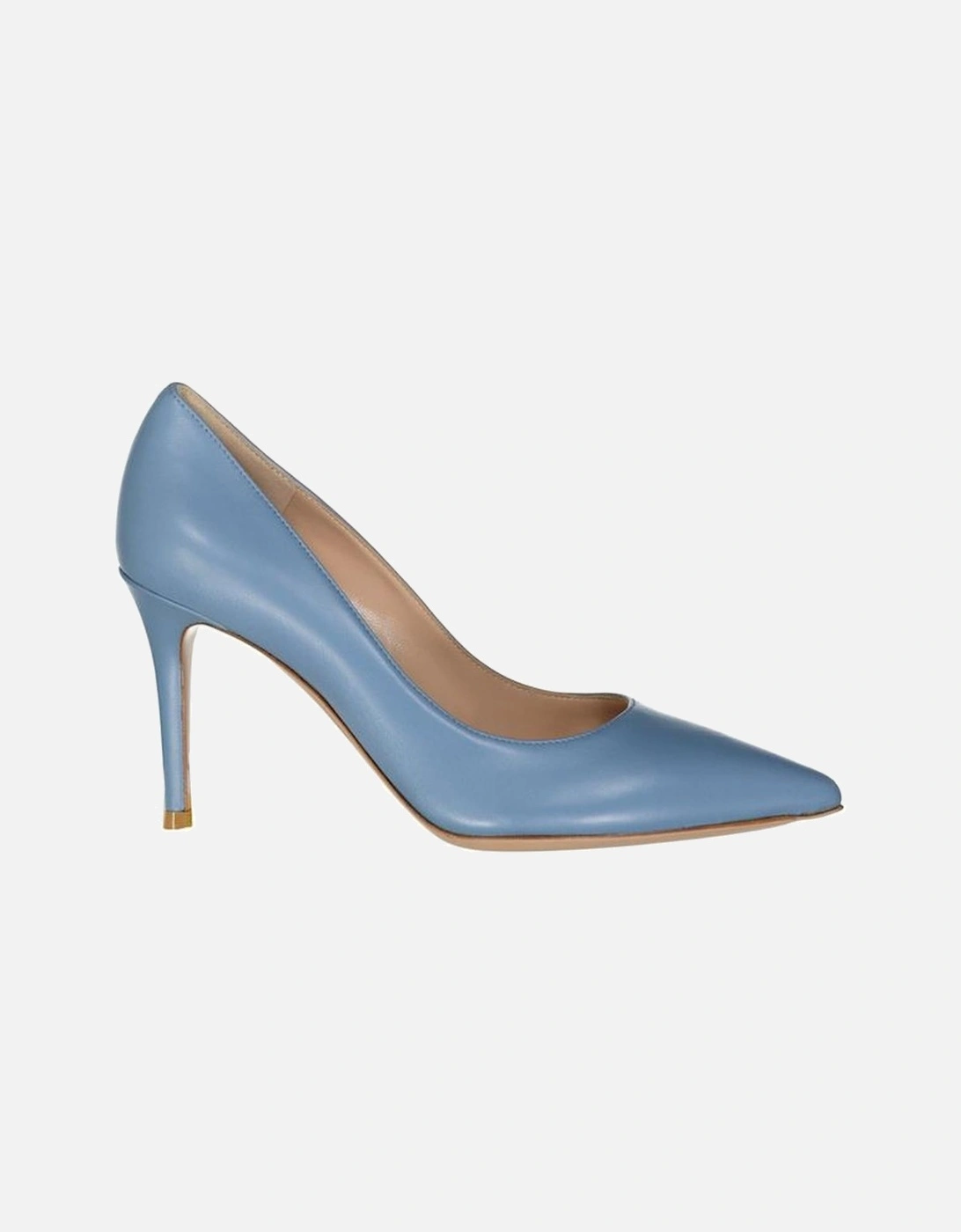 Pointed Toe Leather Heeled Shoes Women - Blue Pumps, 5 of 4