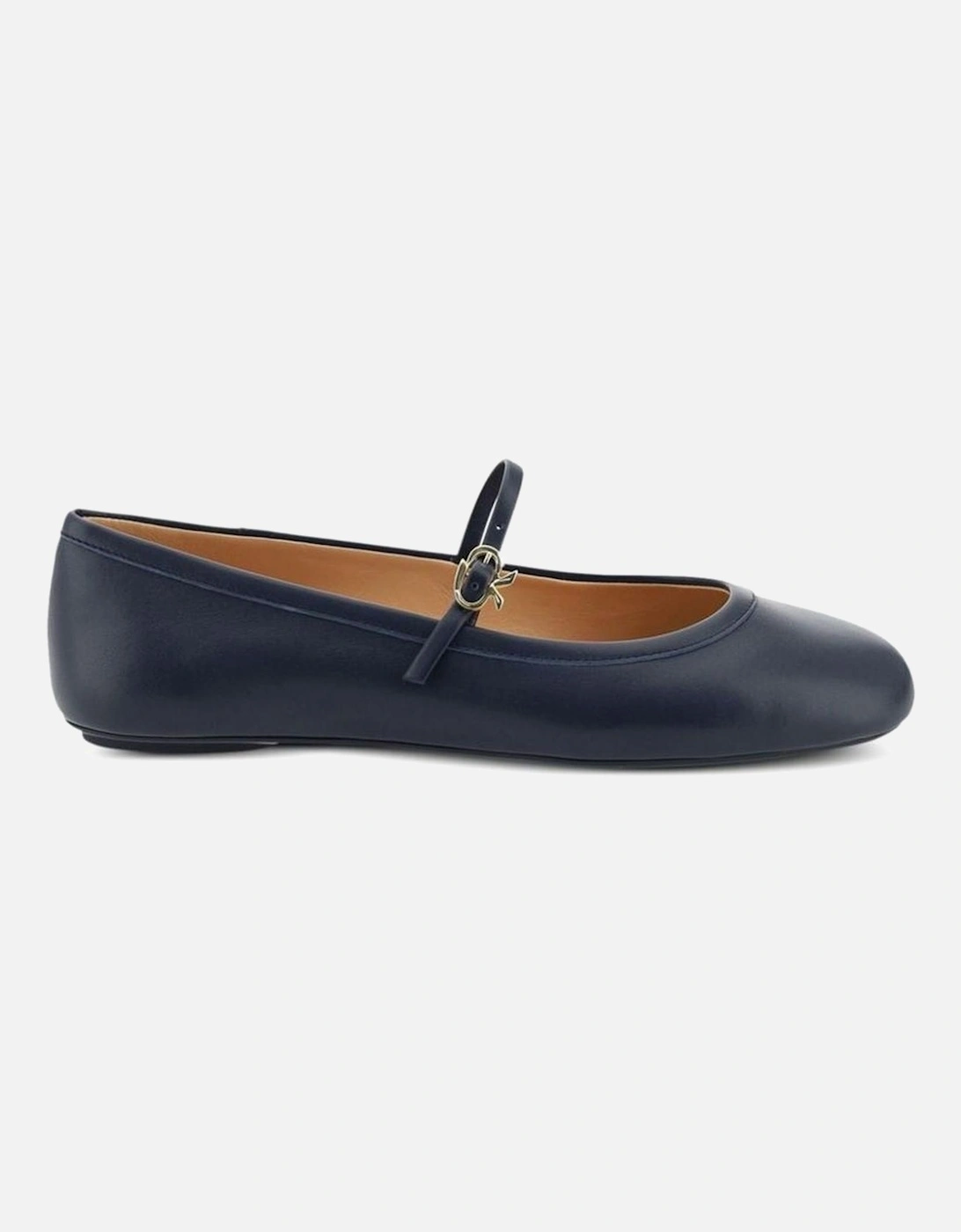 Leather Ankle Strap Round Toe Shoes Women - Blue, 5 of 4