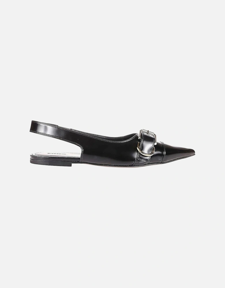 Pointed Toe Leather Strap Heels Women - Black Shoes