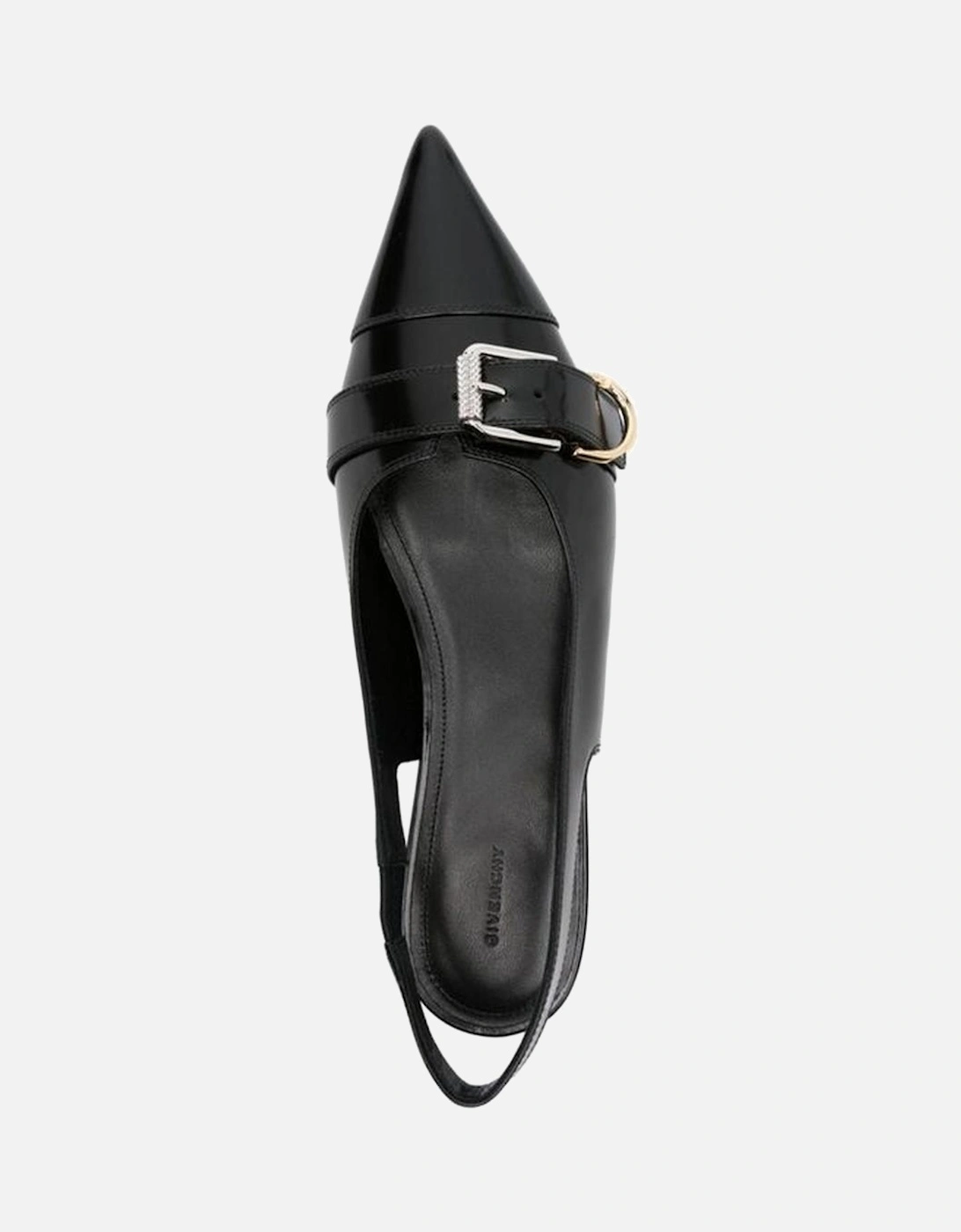 Pointed Toe Leather Strap Heels Women - Black Shoes