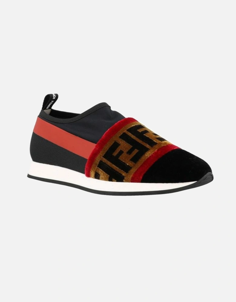 Round Toe Slip-On Shoes with Logo Detail Women - Black Sneakers