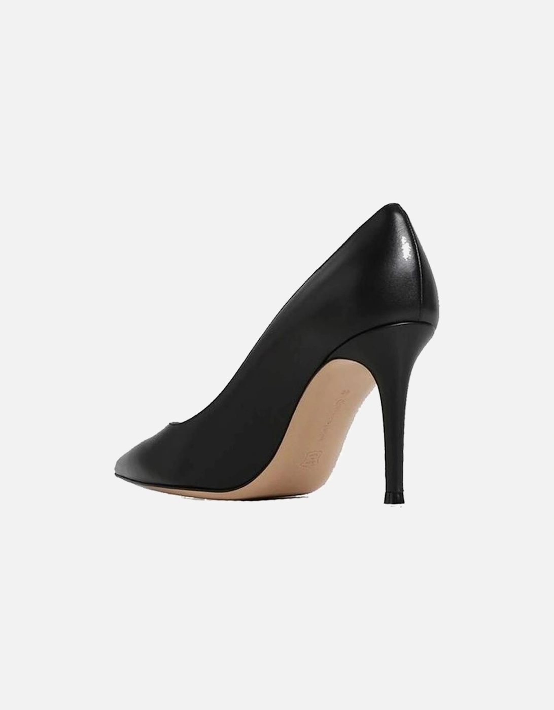 Pointed Toe Leather Slip-On Heels Women - Black Pumps