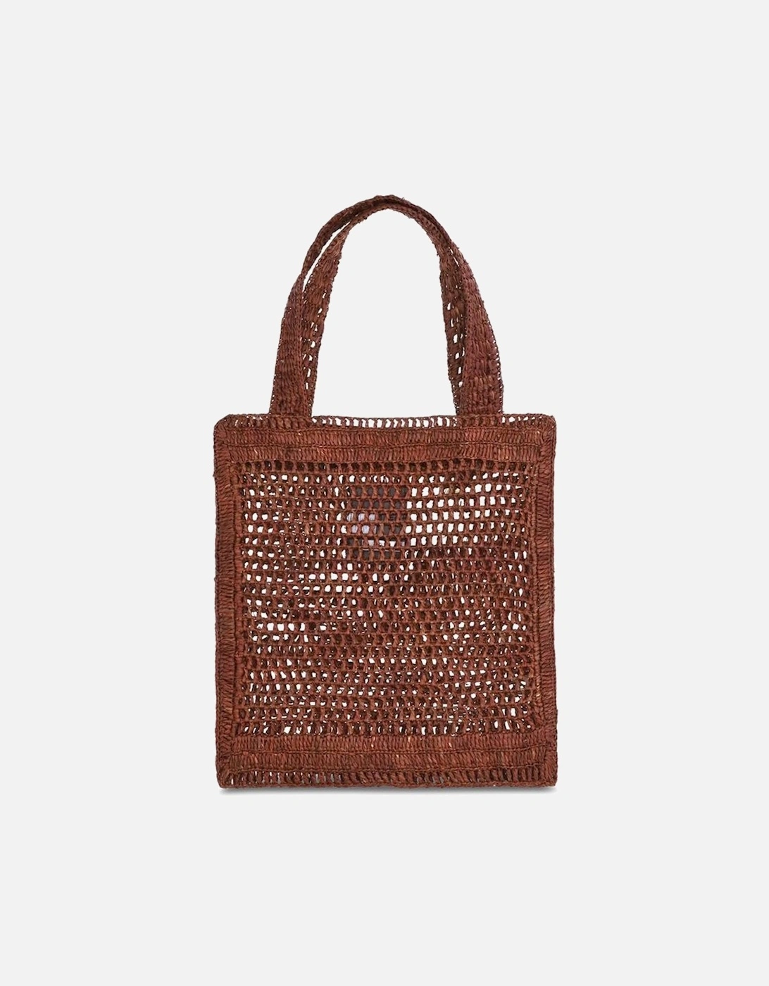Raffia Tote Bag with Banana Pendant Women - Brown Shoulder Bags