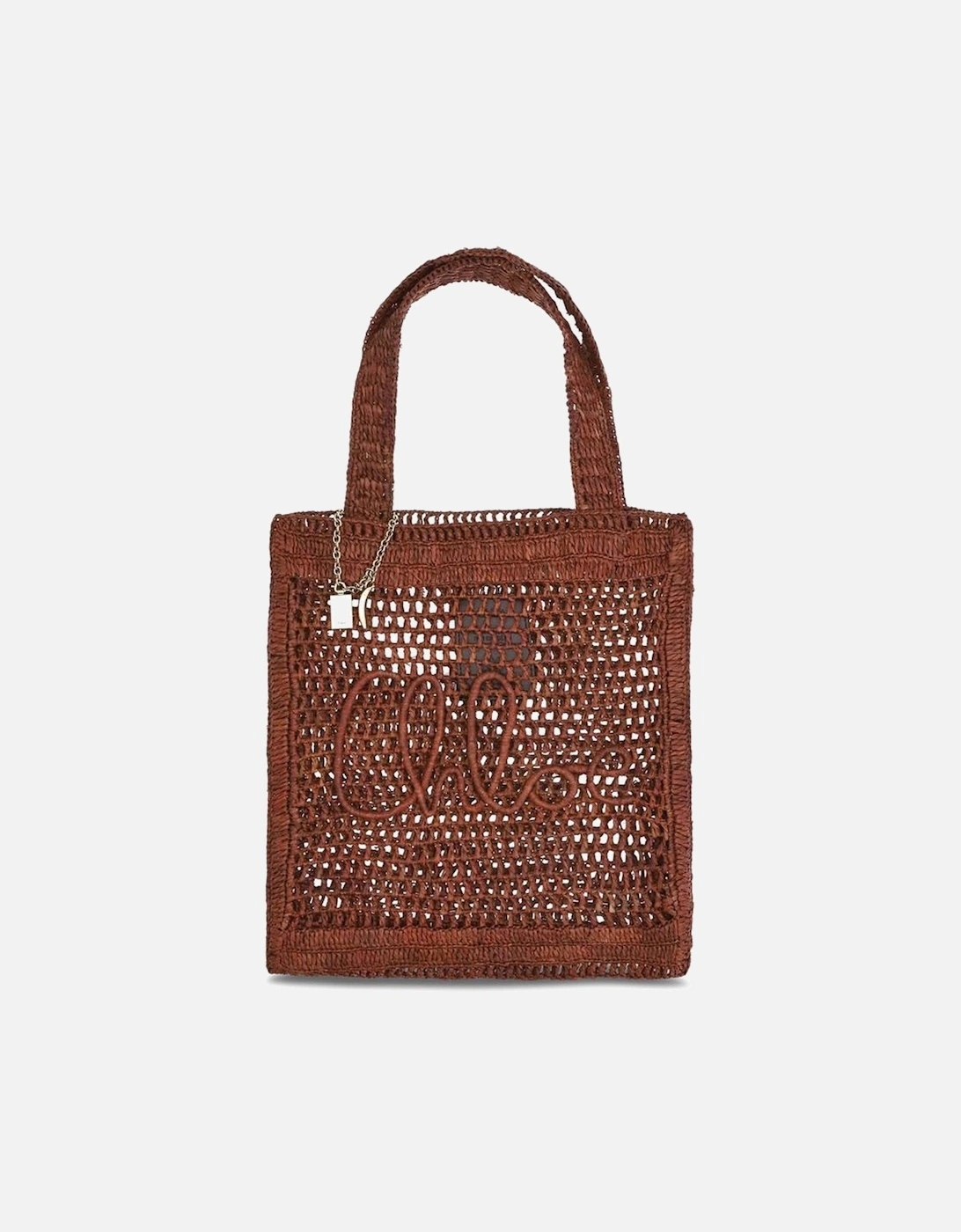 Raffia Tote Bag with Banana Pendant Women - Brown Shoulder Bags, 4 of 3