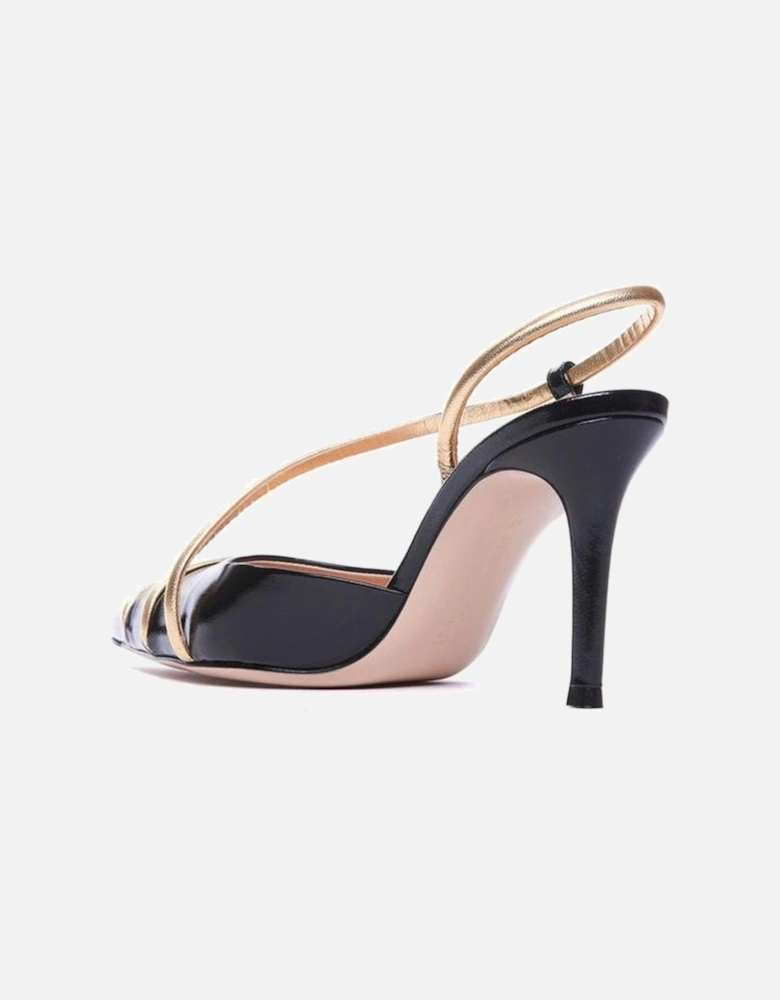 Pointed Toe Leather Slip-On Heels Women - Black Pumps