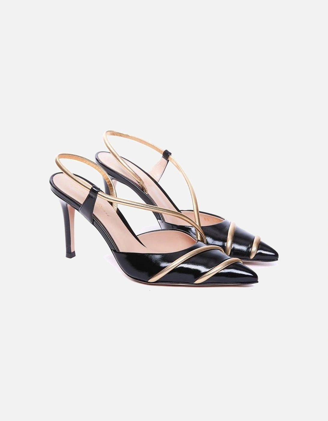 Pointed Toe Leather Slip-On Heels Women - Black Pumps
