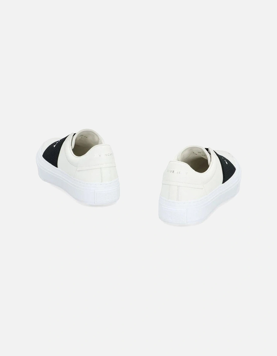 Calf Leather Slip-On Shoes with Logo Embroidery Women - White Sneakers