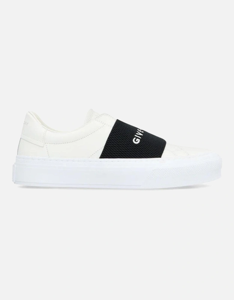 Calf Leather Slip-On Shoes with Logo Embroidery Women - White Sneakers