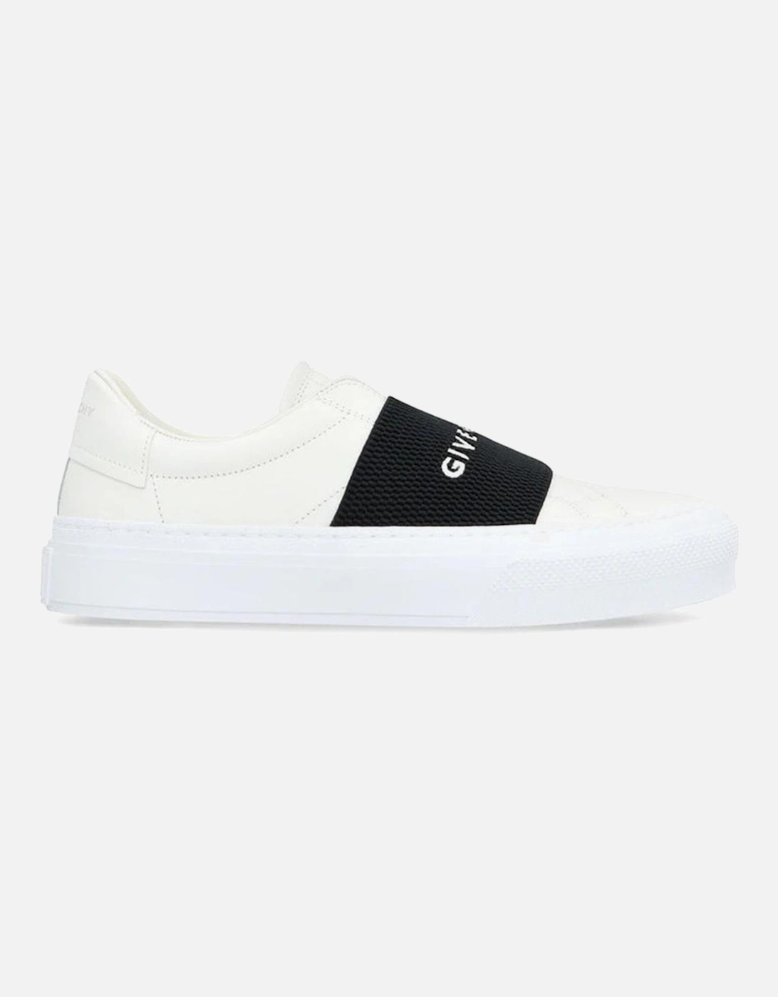 Calf Leather Slip-On Shoes with Logo Embroidery Women - White Sneakers, 4 of 3