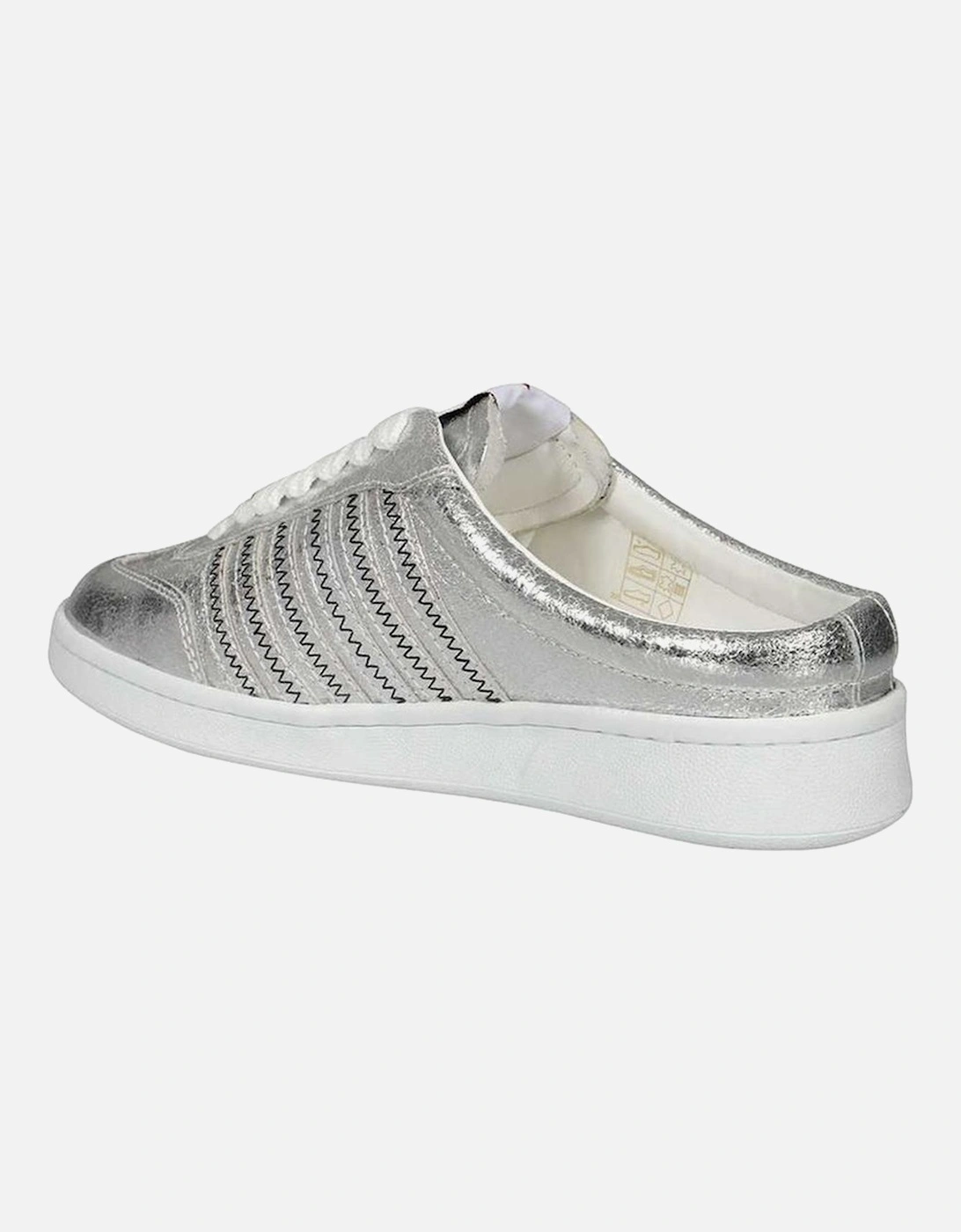 Calf Leather Open Back Lace-Up Shoes Women - Silver Sneakers