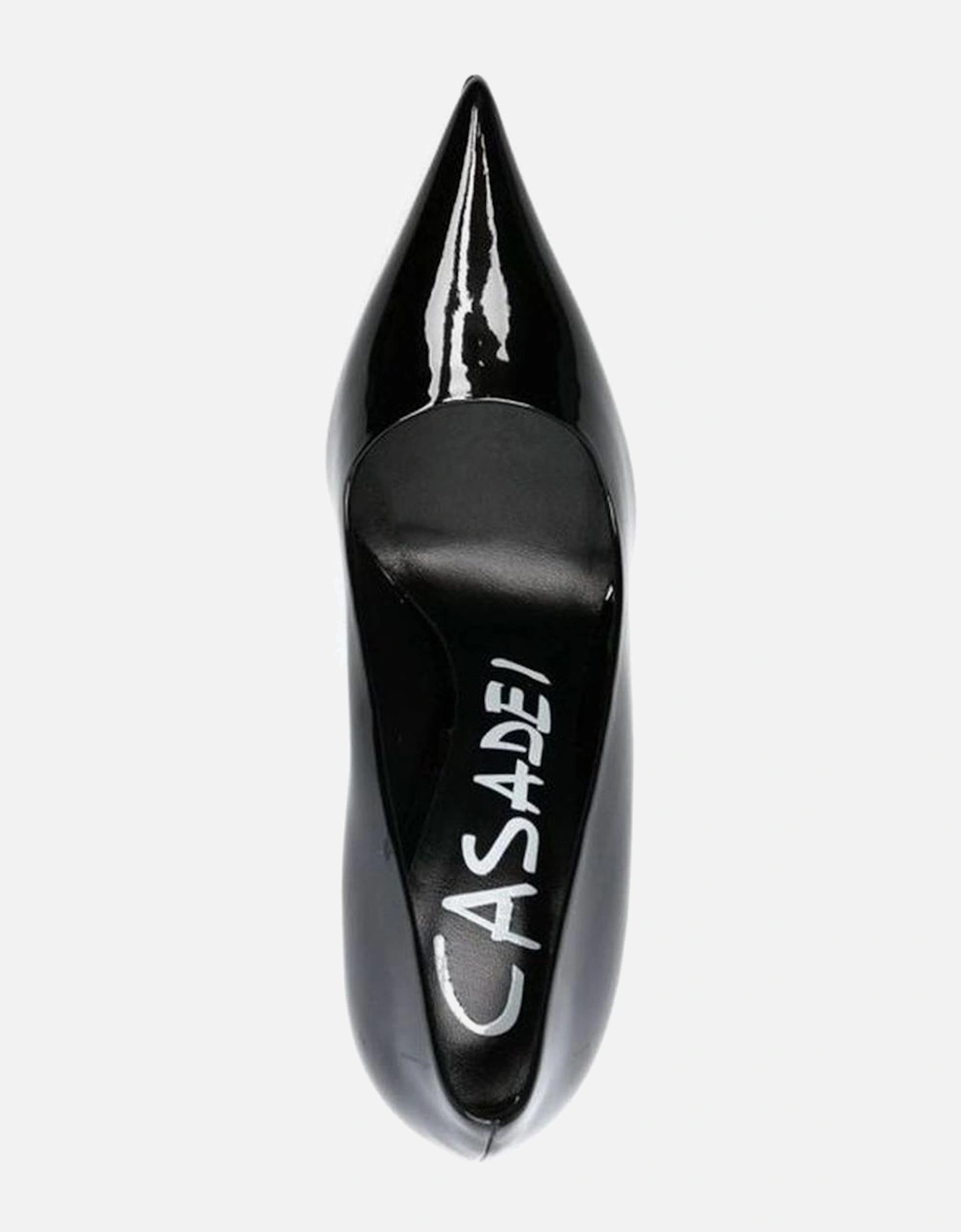 Pointed Toe Patent Leather Slip-On Heels Women - Black Pumps