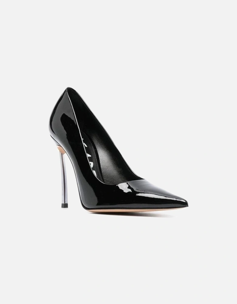 Pointed Toe Patent Leather Slip-On Heels Women - Black Pumps