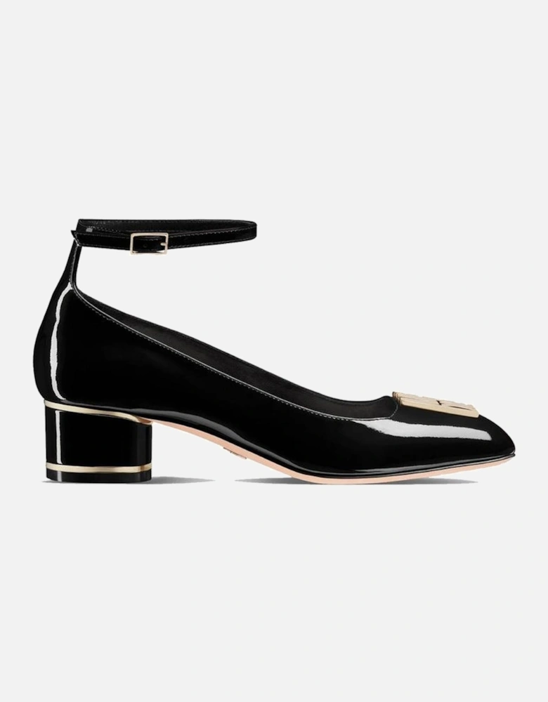 Patent Leather Square Toe Heeled Sandals Women - Black Pumps