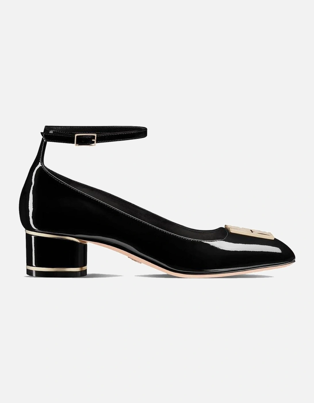 Patent Leather Square Toe Heeled Sandals Women - Black Pumps, 4 of 3