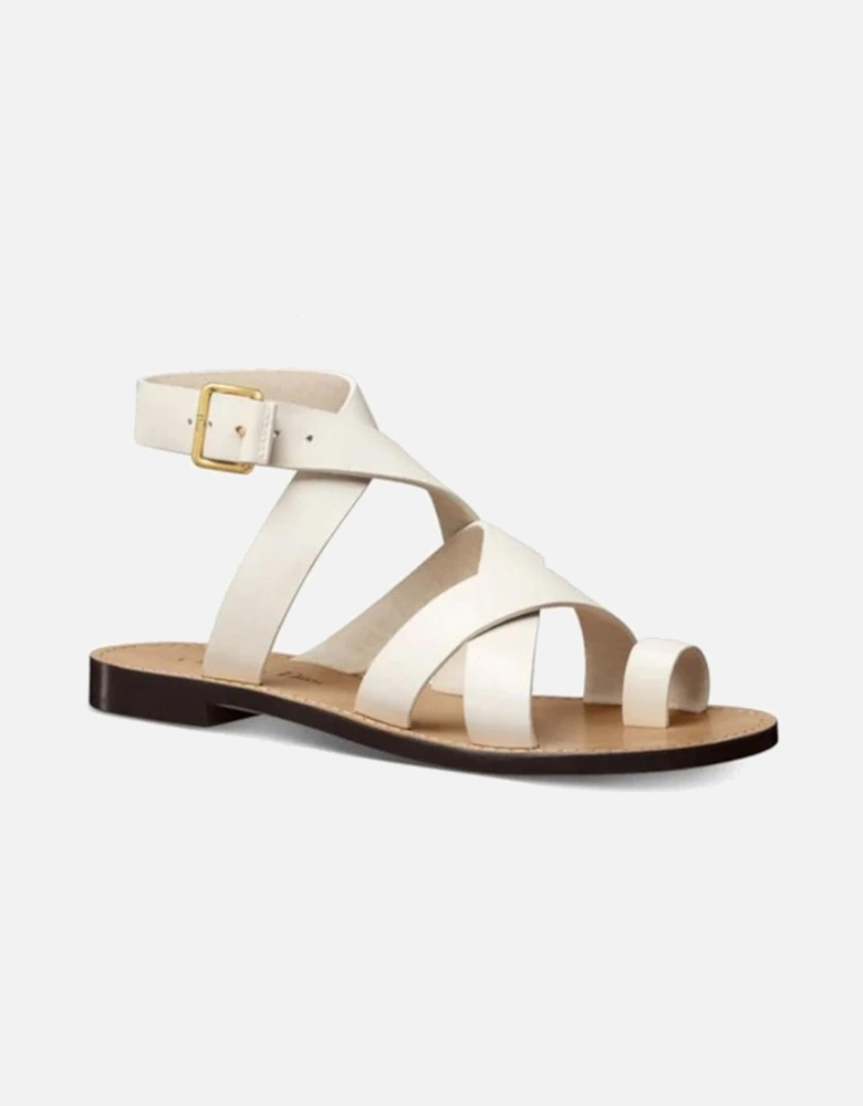 Calf Leather Open Toe Sandals Women - White