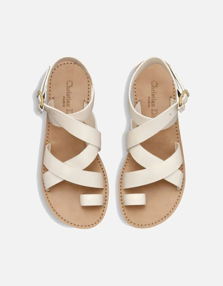 Calf Leather Open Toe Sandals Women - White