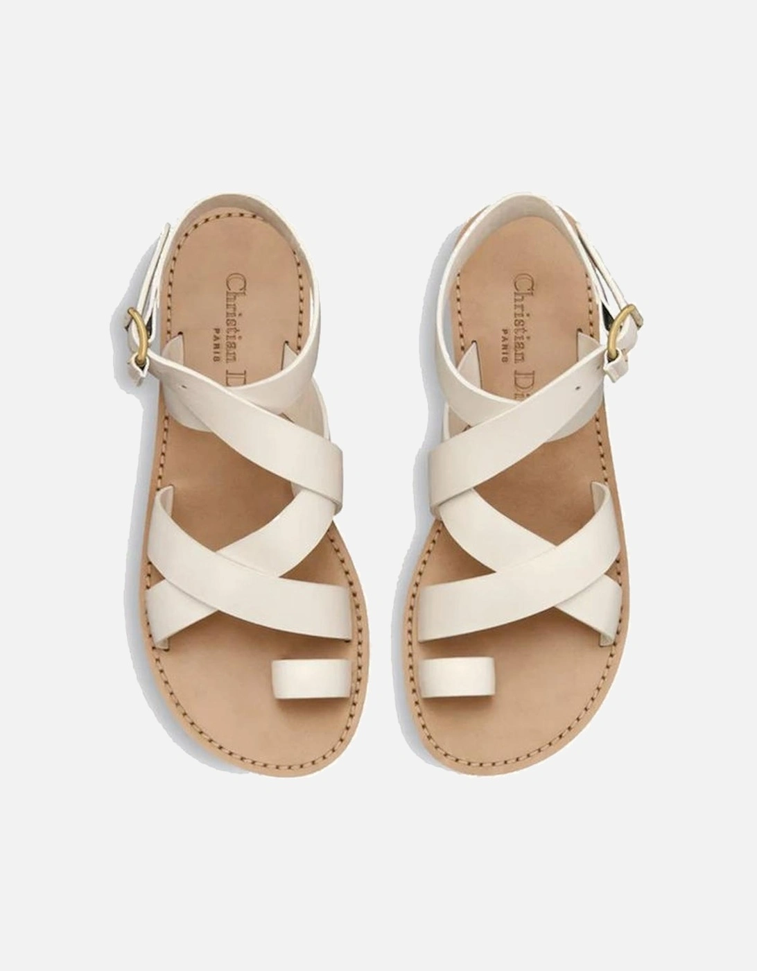 Calf Leather Open Toe Sandals Women - White