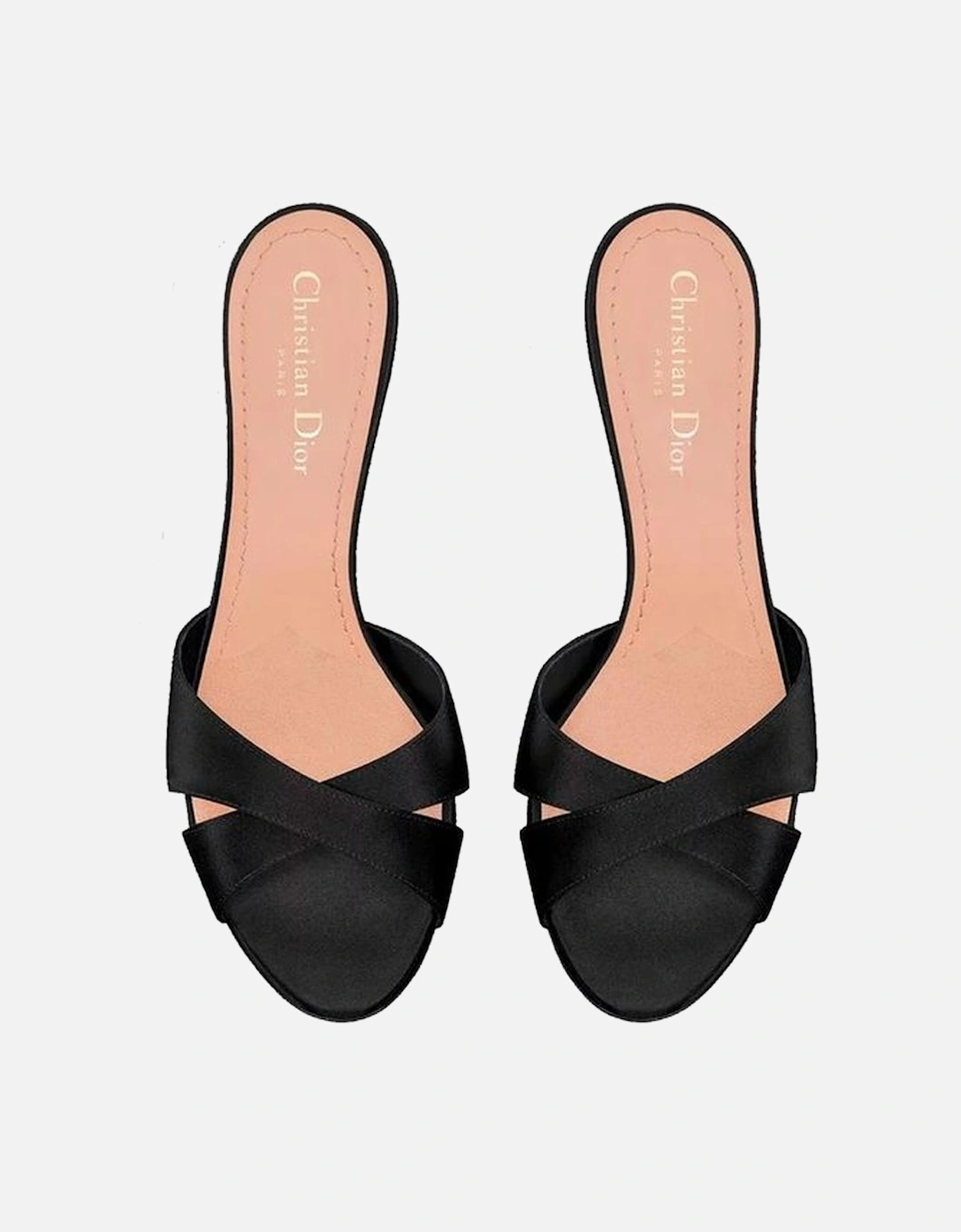 Silk Slip-On Heels with Cut-Out and Decorative Pearls Women - Black