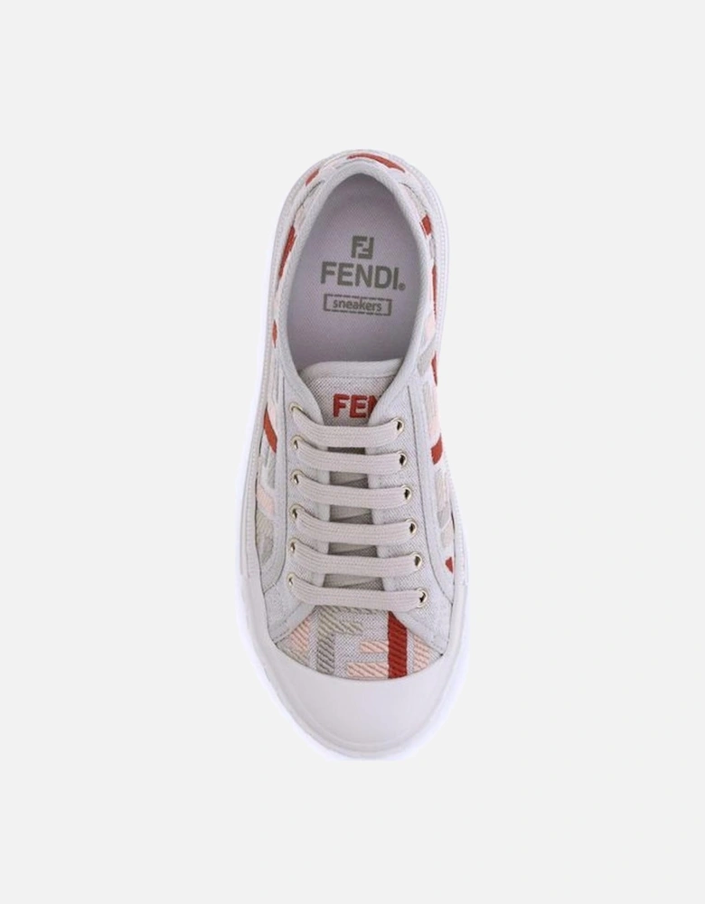 Vibrant Multicolor Jacquard Print Cotton Sneakers Women