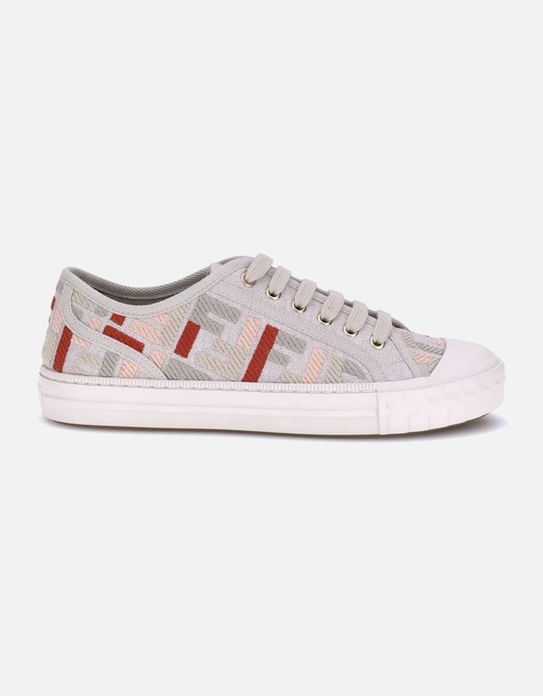 Vibrant Multicolor Jacquard Print Cotton Sneakers Women, 5 of 4