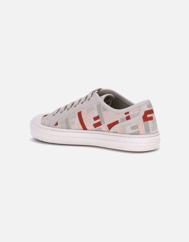 Vibrant Multicolor Jacquard Print Cotton Sneakers Women