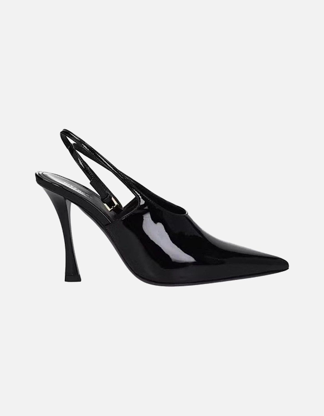 Patent Leather Pointed Toe Heels with Ankle Buckle Women - Black Pumps, 5 of 4
