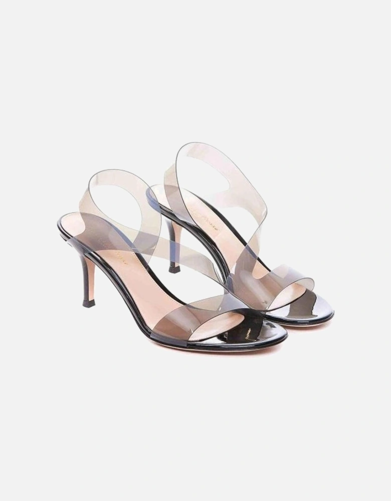 Patent Leather Open Toe Heeled Sandals Women - Black