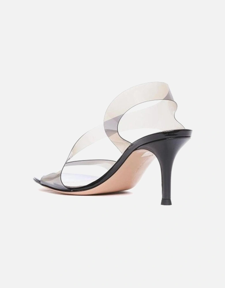 Patent Leather Open Toe Heeled Sandals Women - Black