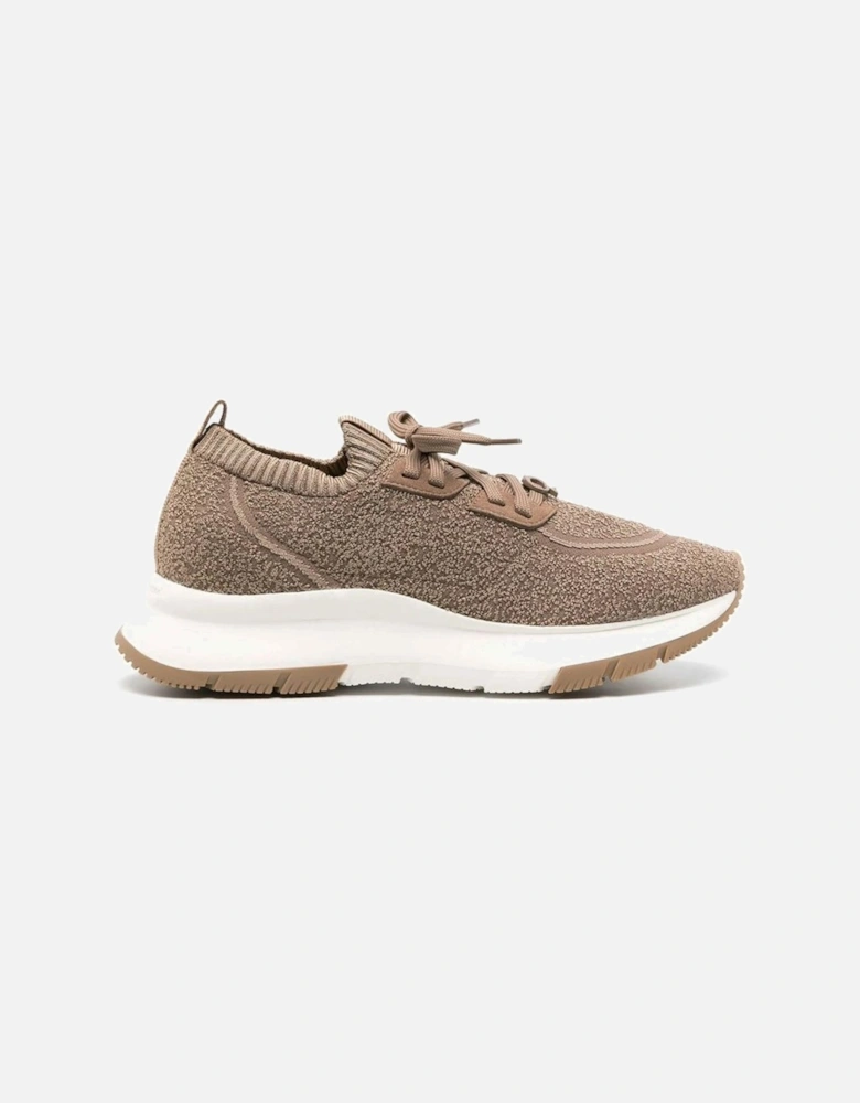 Round Toe Lace-Up Sneakers with Branded Insole Women - Brown